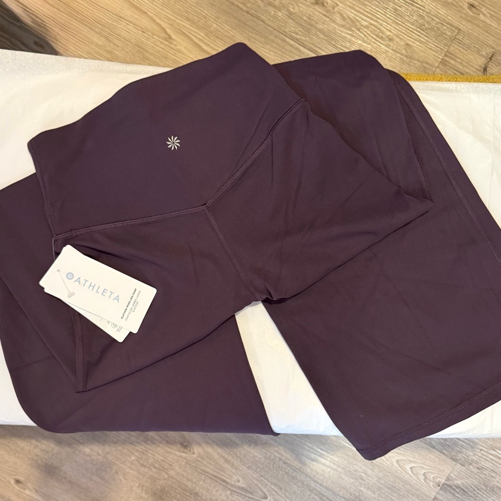 Athleta Elation Wide Leg Pant Plum NWT High Rise XS
